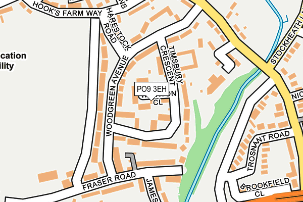 PO9 3EH map - OS OpenMap – Local (Ordnance Survey)