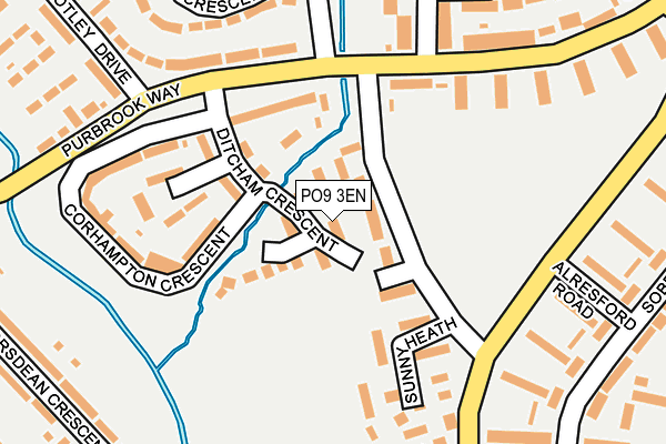 PO9 3EN map - OS OpenMap – Local (Ordnance Survey)