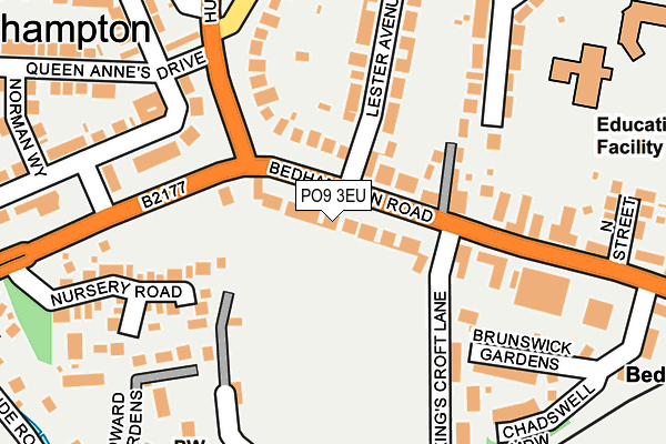 PO9 3EU map - OS OpenMap – Local (Ordnance Survey)