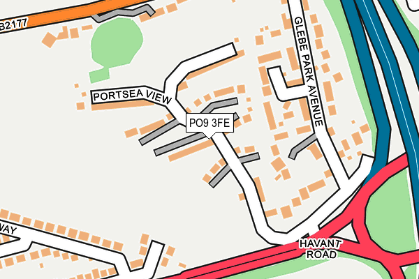 PO9 3FE map - OS OpenMap – Local (Ordnance Survey)