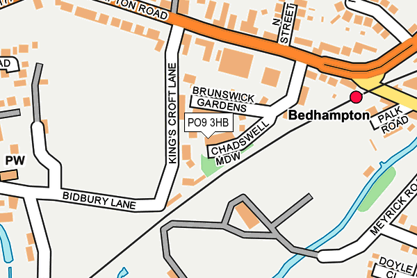 PO9 3HB map - OS OpenMap – Local (Ordnance Survey)