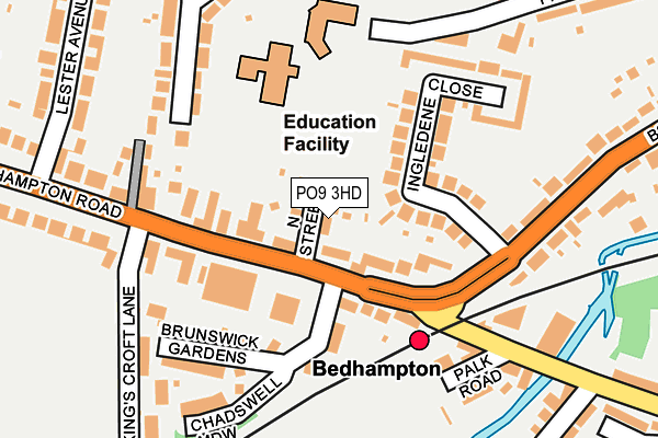 PO9 3HD map - OS OpenMap – Local (Ordnance Survey)