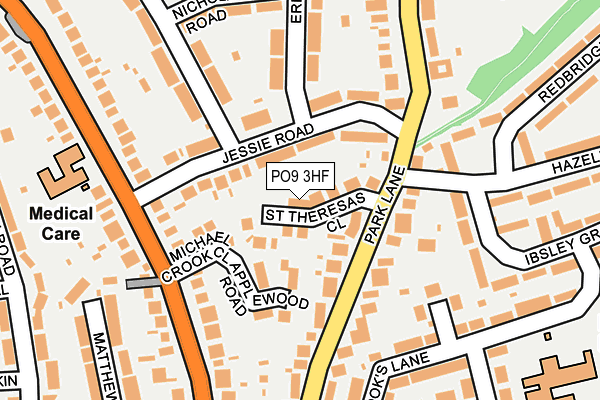 PO9 3HF map - OS OpenMap – Local (Ordnance Survey)