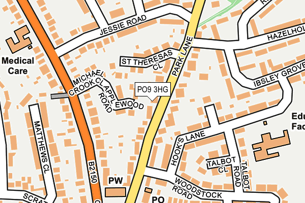 PO9 3HG map - OS OpenMap – Local (Ordnance Survey)