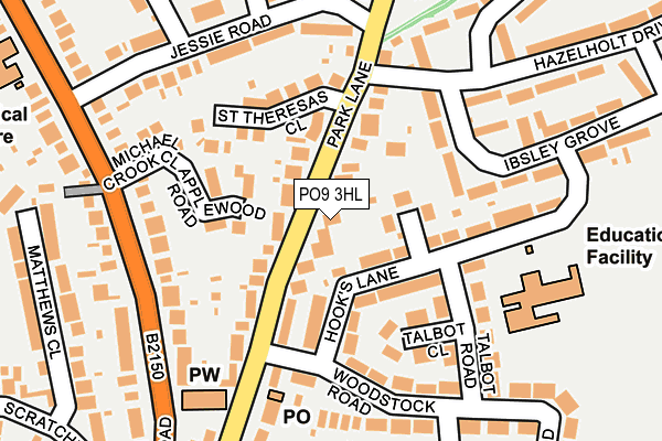 PO9 3HL map - OS OpenMap – Local (Ordnance Survey)