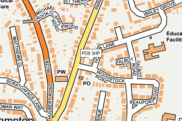 PO9 3HP map - OS OpenMap – Local (Ordnance Survey)