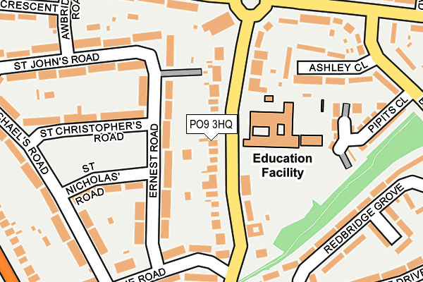 PO9 3HQ map - OS OpenMap – Local (Ordnance Survey)
