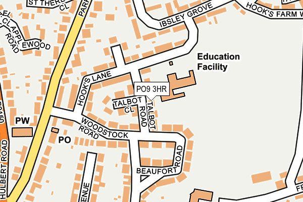 PO9 3HR map - OS OpenMap – Local (Ordnance Survey)
