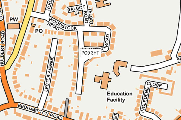 PO9 3HT map - OS OpenMap – Local (Ordnance Survey)