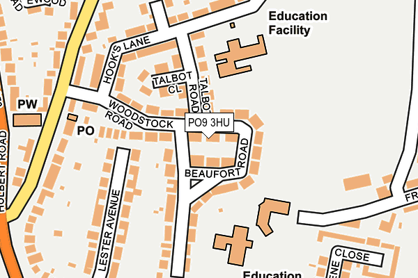 PO9 3HU map - OS OpenMap – Local (Ordnance Survey)