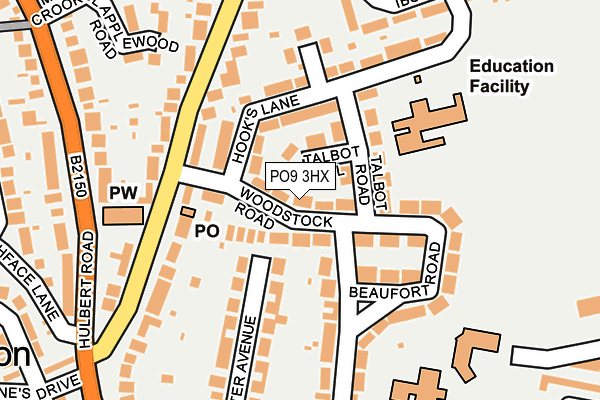 PO9 3HX map - OS OpenMap – Local (Ordnance Survey)