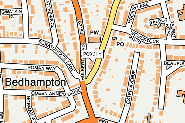 PO9 3HY map - OS OpenMap – Local (Ordnance Survey)