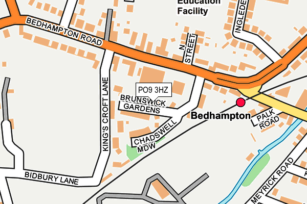 PO9 3HZ map - OS OpenMap – Local (Ordnance Survey)