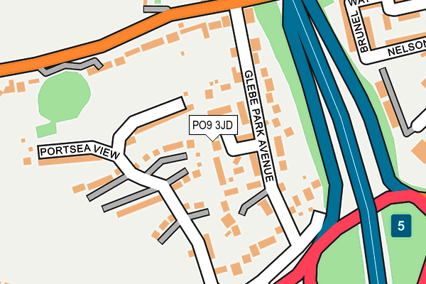 PO9 3JD map - OS OpenMap – Local (Ordnance Survey)