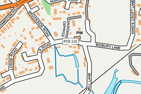 PO9 3JG map - OS OpenMap – Local (Ordnance Survey)