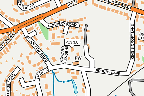 PO9 3JJ map - OS OpenMap – Local (Ordnance Survey)