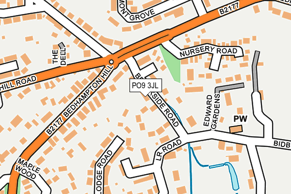 PO9 3JL map - OS OpenMap – Local (Ordnance Survey)