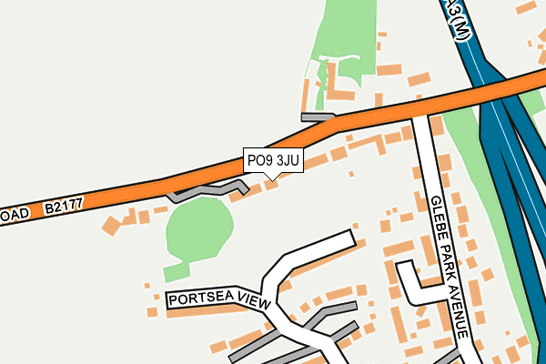 PO9 3JU map - OS OpenMap – Local (Ordnance Survey)