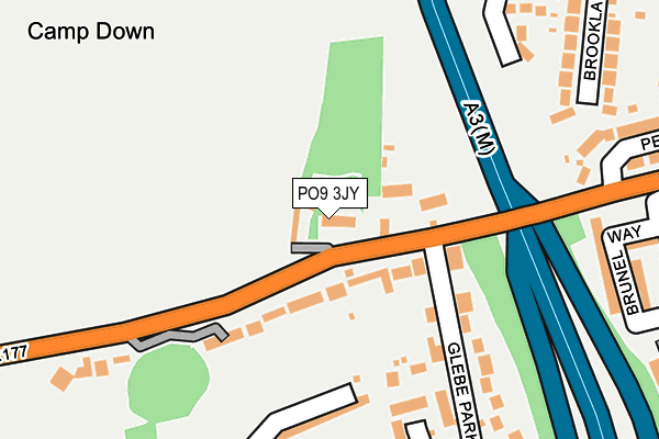 PO9 3JY map - OS OpenMap – Local (Ordnance Survey)