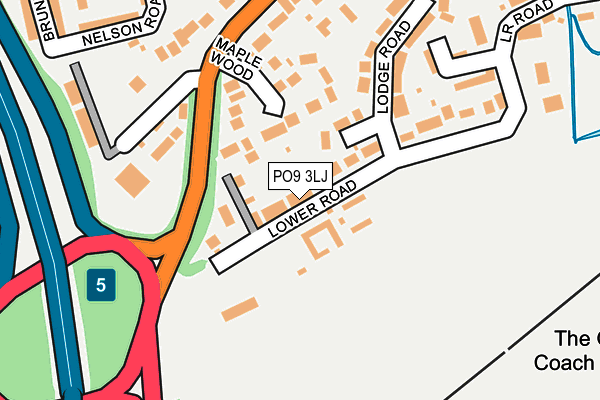 PO9 3LJ map - OS OpenMap – Local (Ordnance Survey)
