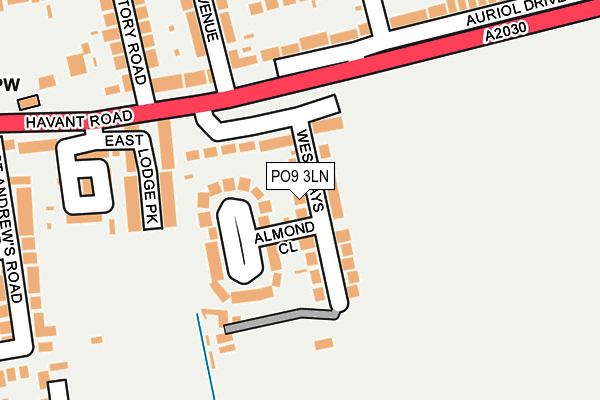 PO9 3LN map - OS OpenMap – Local (Ordnance Survey)