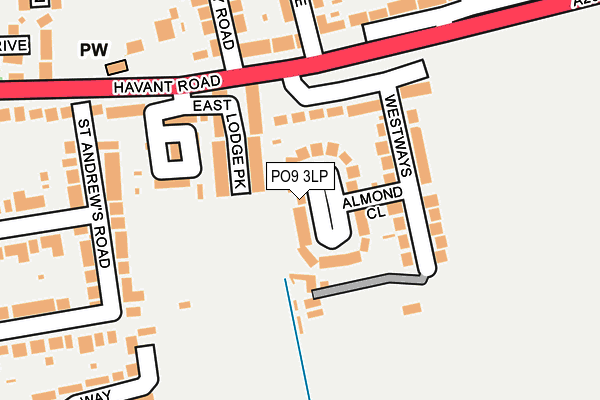 PO9 3LP map - OS OpenMap – Local (Ordnance Survey)