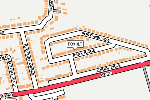 PO9 3LT map - OS OpenMap – Local (Ordnance Survey)