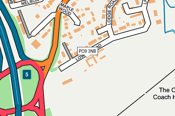 PO9 3NB map - OS OpenMap – Local (Ordnance Survey)