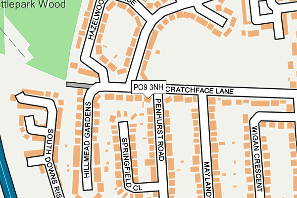 PO9 3NH map - OS OpenMap – Local (Ordnance Survey)