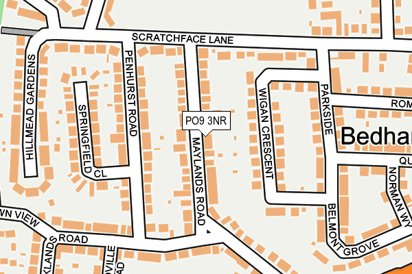PO9 3NR map - OS OpenMap – Local (Ordnance Survey)