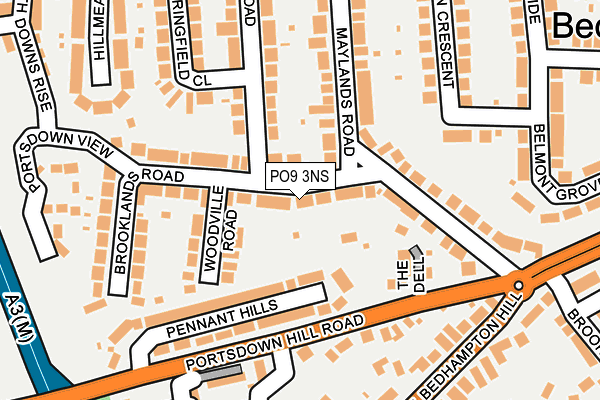 PO9 3NS map - OS OpenMap – Local (Ordnance Survey)