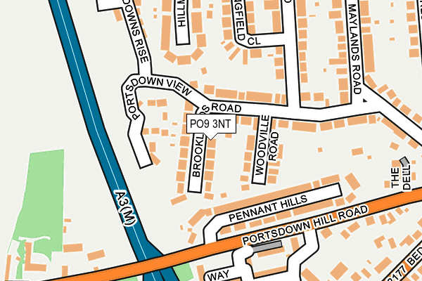 PO9 3NT map - OS OpenMap – Local (Ordnance Survey)