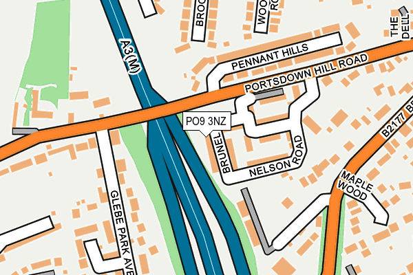 PO9 3NZ map - OS OpenMap – Local (Ordnance Survey)