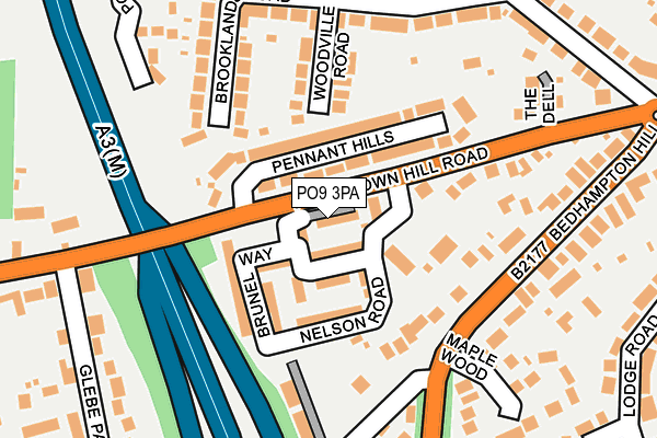 PO9 3PA map - OS OpenMap – Local (Ordnance Survey)
