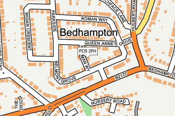 PO9 3PH map - OS OpenMap – Local (Ordnance Survey)