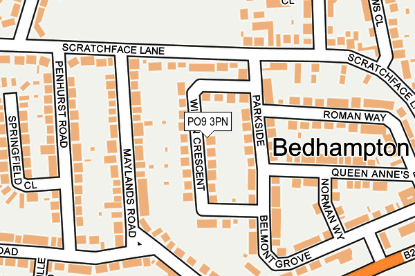 PO9 3PN map - OS OpenMap – Local (Ordnance Survey)