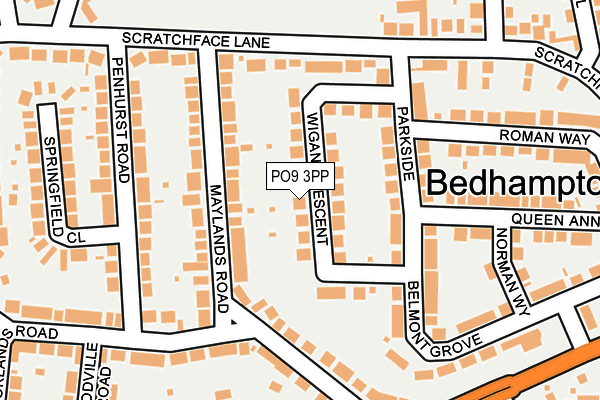 PO9 3PP map - OS OpenMap – Local (Ordnance Survey)