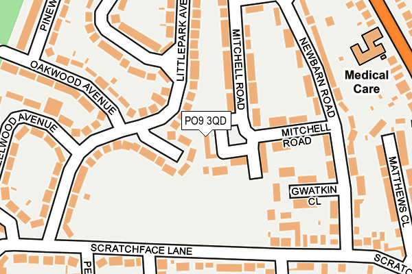 PO9 3QD map - OS OpenMap – Local (Ordnance Survey)