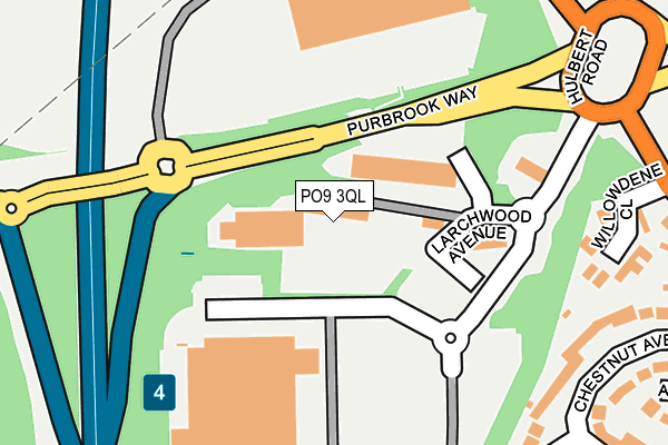 PO9 3QL map - OS OpenMap – Local (Ordnance Survey)