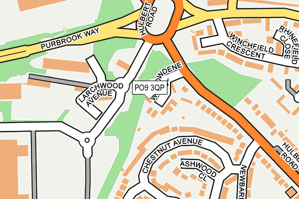 PO9 3QP map - OS OpenMap – Local (Ordnance Survey)