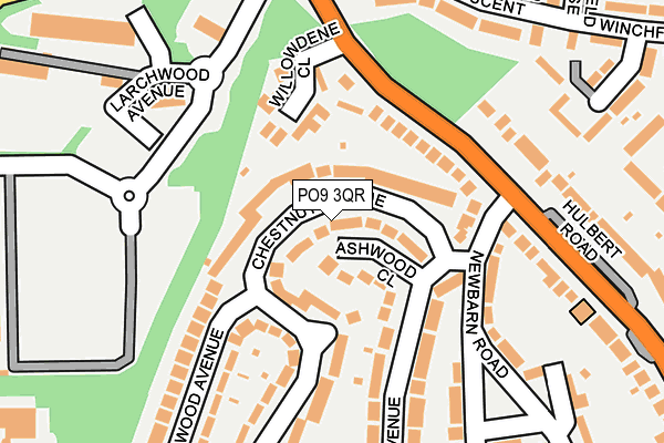 PO9 3QR map - OS OpenMap – Local (Ordnance Survey)