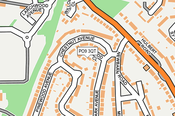 PO9 3QT map - OS OpenMap – Local (Ordnance Survey)
