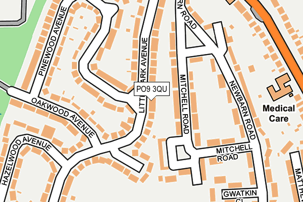 PO9 3QU map - OS OpenMap – Local (Ordnance Survey)