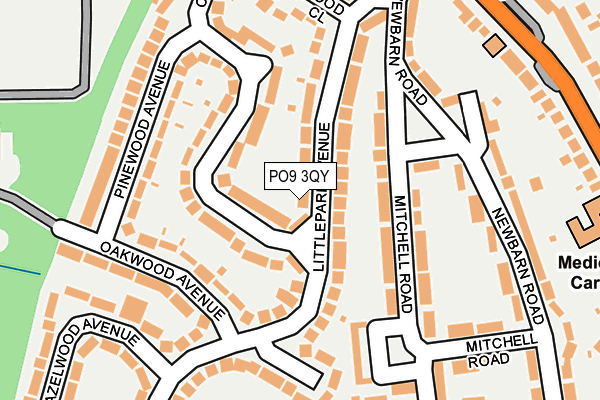 PO9 3QY map - OS OpenMap – Local (Ordnance Survey)