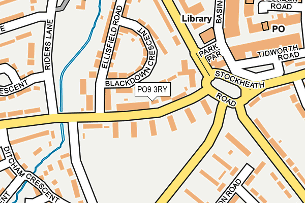 PO9 3RY map - OS OpenMap – Local (Ordnance Survey)