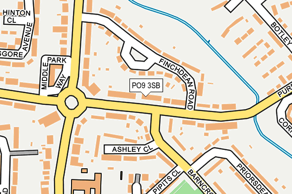 PO9 3SB map - OS OpenMap – Local (Ordnance Survey)