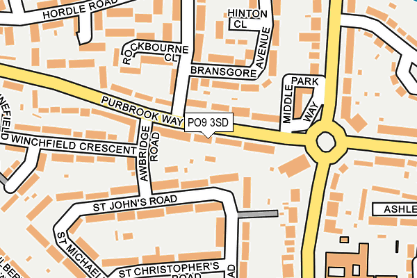 PO9 3SD map - OS OpenMap – Local (Ordnance Survey)