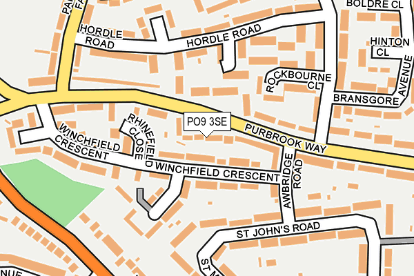 PO9 3SE map - OS OpenMap – Local (Ordnance Survey)