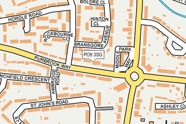 PO9 3SG map - OS OpenMap – Local (Ordnance Survey)