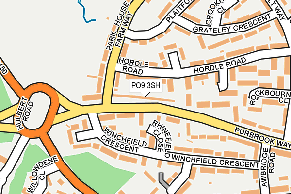 PO9 3SH map - OS OpenMap – Local (Ordnance Survey)